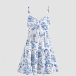 Small white and blue mini dress